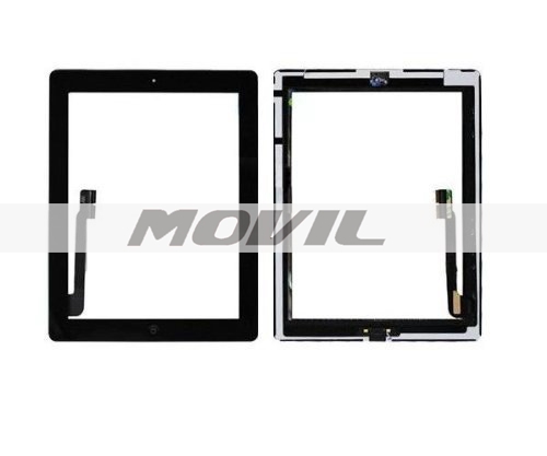Home Button Assembly and Camera Holder Replacement Part - Black for iPad 3 3rd Gen Touch